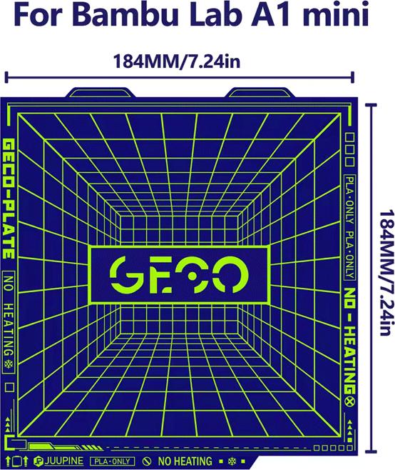 3d-printerstore.ch GECO Buildplate für Bambu Lab A1 Mini (Druckbett)