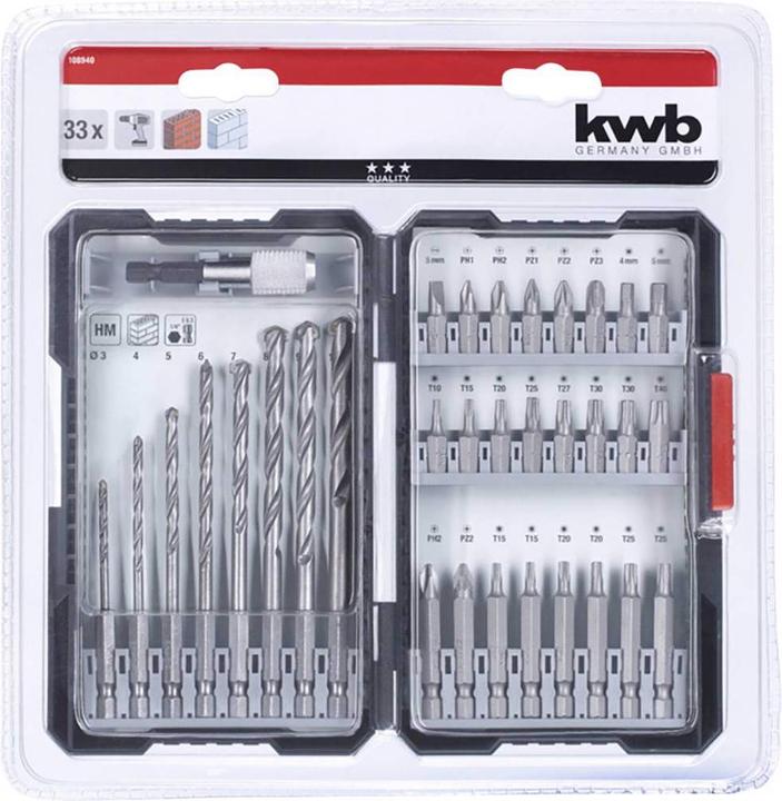 Actual product image kwb Drill and BIT DRILLBOX 33 TLG. L BOX (3mm → 10mm)