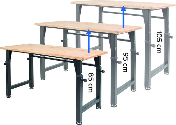 Actual product image CarTech Werkbank höhenverstellbar FSC® SQS-COC-100130 (135 cm, 60 cm)