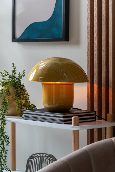 Produktbild Leitmotiv Tafellamp Fat Mushroom - Metaal - Oker - 29x25x29 cm (BxHxD) - Honey Yellow - E14/max 15W (E14)