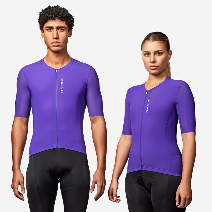 Actual product image Van rysel Unisex Summer Road Cycling Short-Sleeved Jersey Racer 2 - Purple (L)