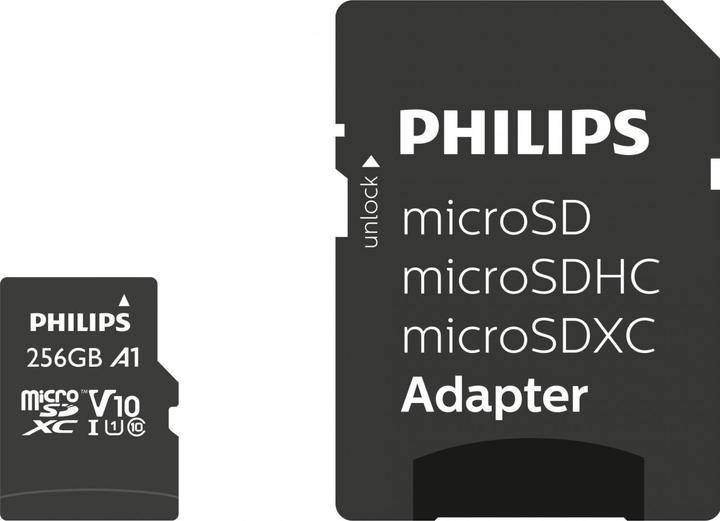Productafbeelding Philips MicroSDXC-kaart 256GB Klasse 10 UHS-I U1 incl. adapter (256 GB, microSDXC, U1, UHS-I)