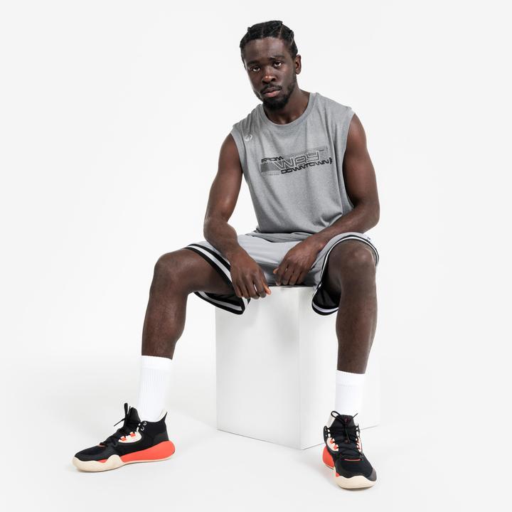 Actual product image Kipsta Damen/Herren Basketball Trikot ärmellos - Fast 500 grau (XL)