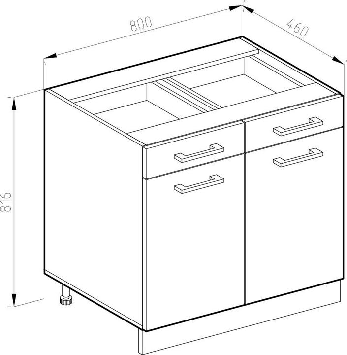 Produktbild Vicco Küchenunterschrank R-Line (80 x 60 x 81.5 cm)