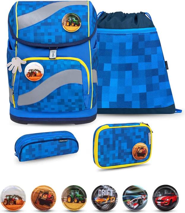 Image du produit Belmil Sac à dos scolaire SMARTY Lot de 5 pièces Funky Blue (20 l)