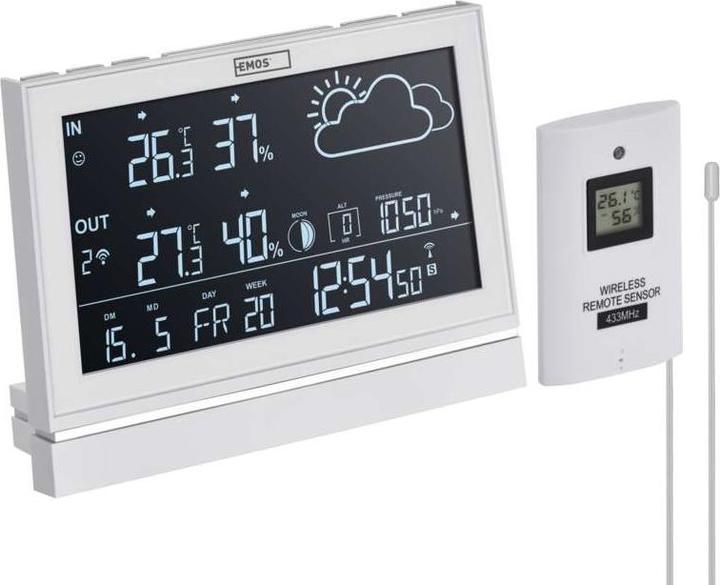 Produktbild Emos E5005 digital weather station White LED Battery
