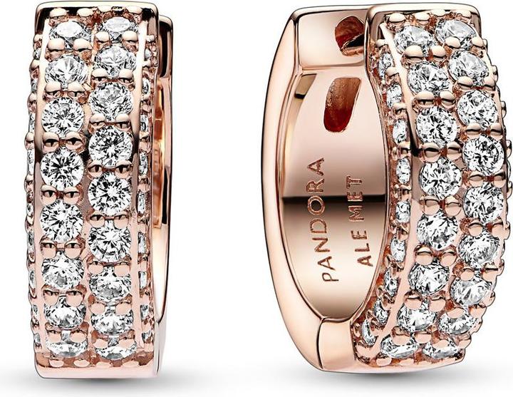 Produktbild Pandora Timeless Doppelreihige Pavé Ohrringe - 282622C01 (Metall, rosevergoldet)