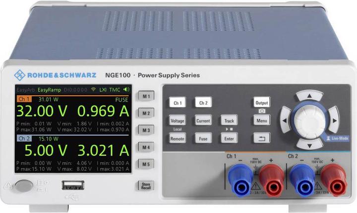 Produktbild Rohde & Schwarz Labornetzgerät, einstellbar NGE COM3A 0 32 V 3 A (max.) 100 W USB, LAN, WLAN Anzahl Ausgänge x