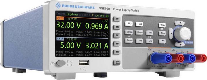 Produktbild Rohde & Schwarz Labornetzgerät, einstellbar NGE COM3A 0 32 V 3 A (max.) 100 W USB, LAN, WLAN Anzahl Ausgänge x