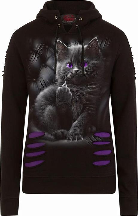 Immagine prodotto Spiral Cattitude Felpa con Cappuccio Strappato Donna (L)