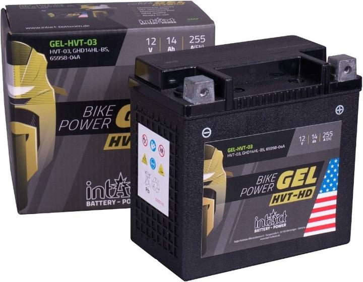Immagine prodotto Intact GEL-HVT-03 Bike-Power Gel HVT-HD 14Ah batteria moto YTX14L-BS (12 V, 14 Ah, 255 A)