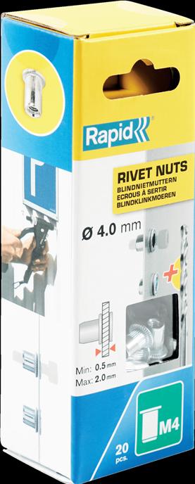 Actual product image Rapid M4 blind rivet nuts