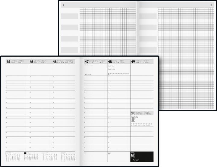 Produktbild Buchkalender TimeCenter Modell 724 (2025) (A4, Deutsch, Englisch, Italienisch, Französisch)