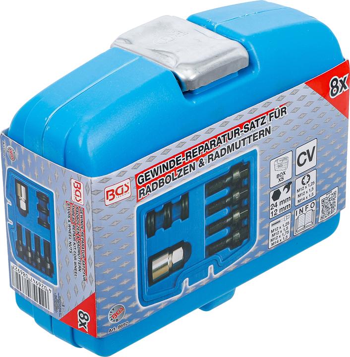 Produktbild BGS Gewinde-Reparatur-Satz für Radbolzen & Radmuttern M12 & M14 8-tlg.