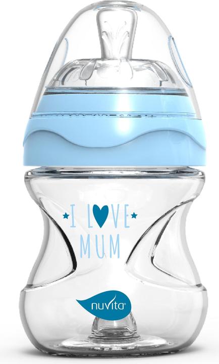 Actual product image Nuvita Glass bottle Anti-Colic blue 0M+ (140 ml)