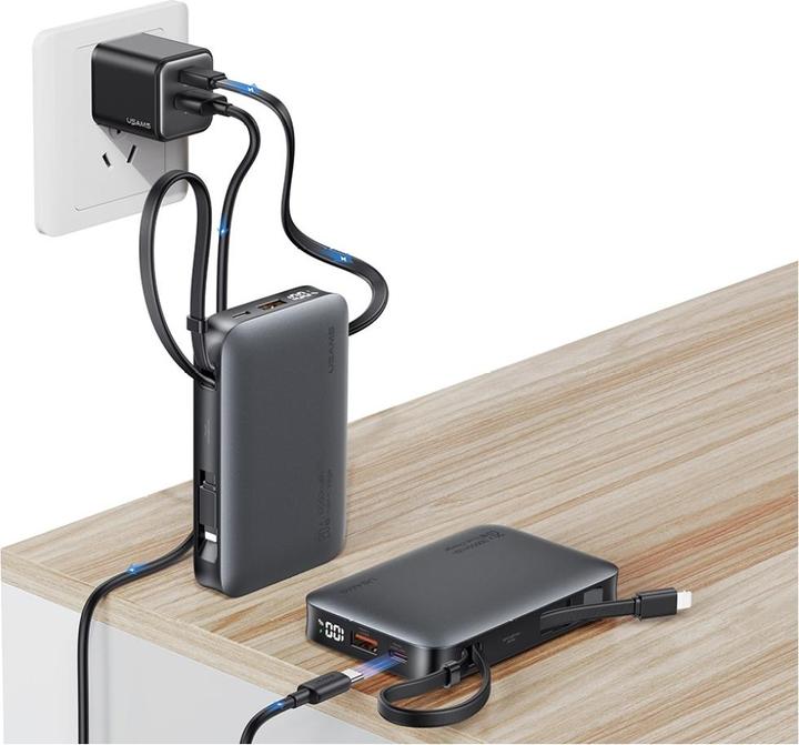 Produktbild Usams Powerbank XR Series CD228 10000mAh 20W + kabel USB-C/Lightning biały (10000 mAh, 20 W, 20 Wh)