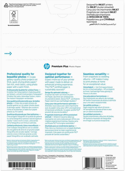 Produktbild HP CR673A Fotopapier Halbglänzend (300 g/m², A4, 20 x)