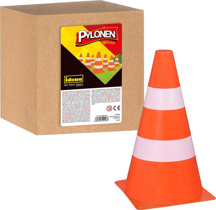 Actual product image Idena Pylons 13.5x24cmorange/white 10s