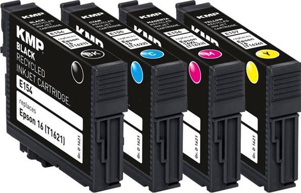 Image du produit KMP E154V Multipack BK/C/M/Y compatible avec Epson T 162 (M, CF, C, Y)