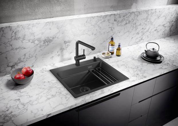 Actual product image Blanco Etagon 6 (Fitted sink with draining board, 60 cm, 51 cm)