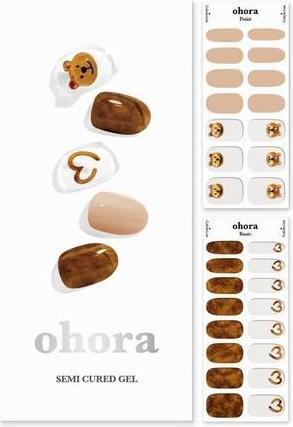 Actual product image Ohora Semi Cured Gel Nail Strips N Caramel Bear - Salon-Quality Long Lasting Easy to Apply and Remov (N Caramel bear)