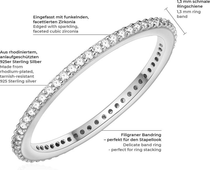 Produktbild Glanzstücke München Damen Sterling Silber Zirkonia silber - 6094 (50, 925 Silber)