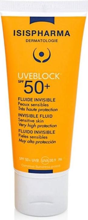 Actual product image Isispharma Uveblock Fluide Invisible Spf50+ (Suntan cream, SPF 50, 40 ml)