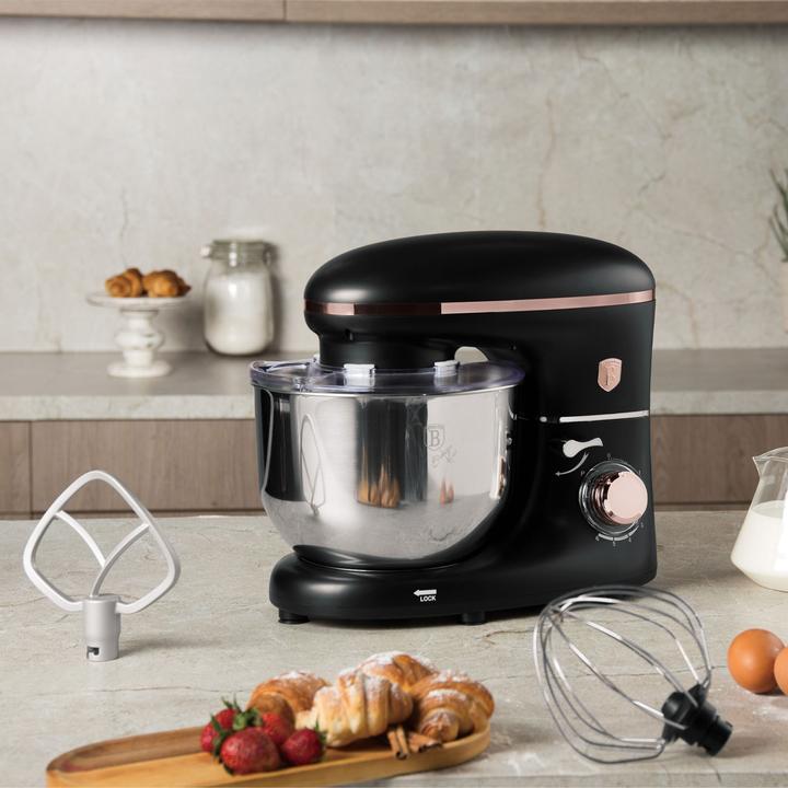 Produktbild BerlingerHaus Küchenmaschine, schwarz-roségold, 6 l Edelstahl-Schüssel, 1300 W (1300 W)