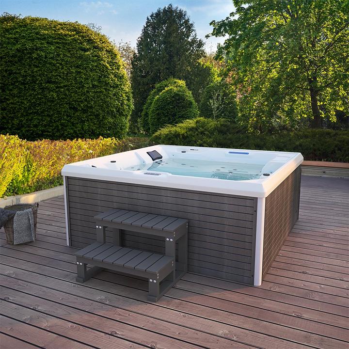 Produktbild Home Deluxe Outdoor Whirlpool TEAM-STAR, 34 Massagedüsen LED, Treppe und Thermoabdeckung, 5 Personen (5 Pers.)