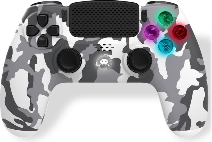 Productafbeelding Trade Invaders Draadloze controller voor PS4 met 3,5mm jacksleuf - LED-Wit Camo (PS4)