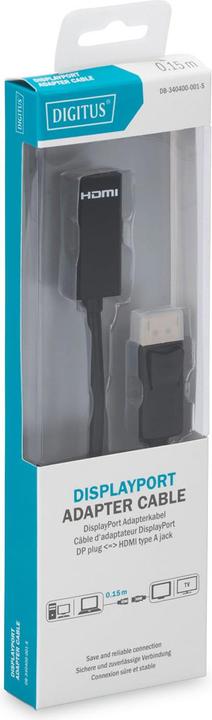 Image du produit Digitus DisplayPort — HDMI (Typ A) (0.15 m, HDMI, DisplayPort)