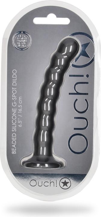 Actual product image Ouch! Beaded G-Spot Dildo - 6.5" / 16.5 cm - Gun Metal
