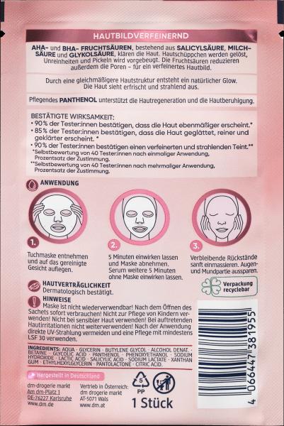 Actual product image dm Balea Sheet mask AHA & BHA