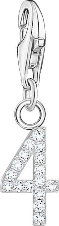 Immagine prodotto Thomas Sabo Ciondolo numero 4 con pietre bianche, argento (Argento 925)
