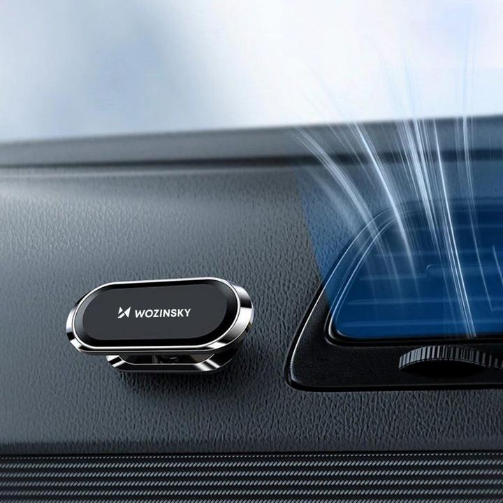 Actual product image Wozinsky Self-adhesive Magnetic 360 Car Dashboard Mount Silver (WMH-06)