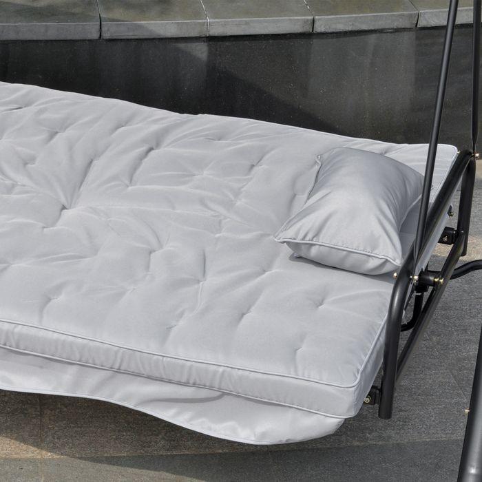 Produktbild Swisshandel24 Hollywoodschaukel Gartenschaukel Schaukel Schaukelbank mit Liege-Funktion, 3 Sitzer, Metall+Polyeste