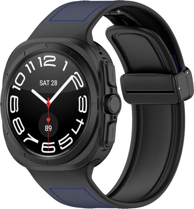 Produktbild Techsuit - Watchband (W056) - Samsung Galaxy Watch Ultra 47mm - Navy Blue (Silikon, Polyurethan Leder)