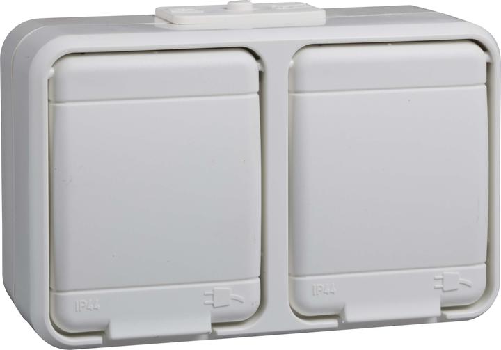 Schneider GmbH Socket outlet 2-fold AP pure white 445404