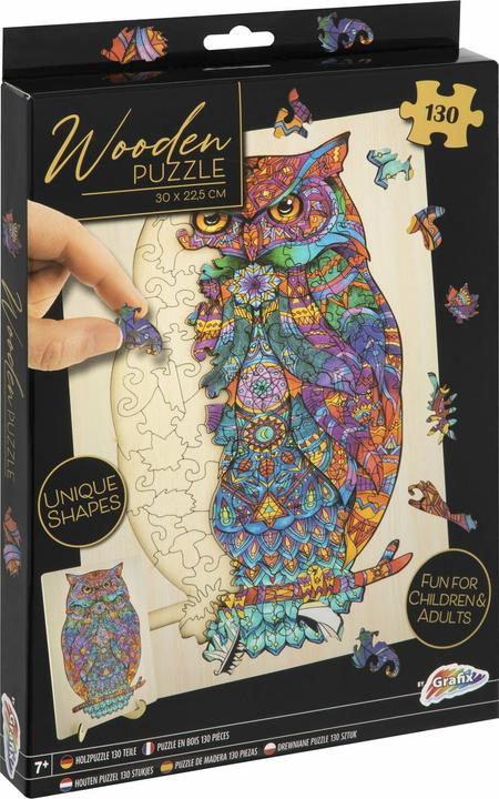 Actual product image Grafix Unique wooden puzzle owl, 130pcs. (130 pieces)
