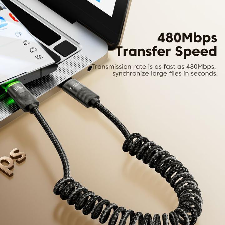 Produktbild Tech-Protect Cable UB20T ULTRABOOST TYPE-C CABLE PD100W/5A 180CM Black (1.80 m, USB 3.2 Gen 1, 100 W)