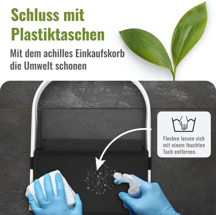 Actual product image Achilles Klappbarer Einkaufskorb-Box mit Alu-Griff
