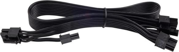 Actual product image Corsair Type 3 Flat Black Ribbon Cable PCIe 6+2 pin, dual connectors, Compatible with all type 3 pin out...