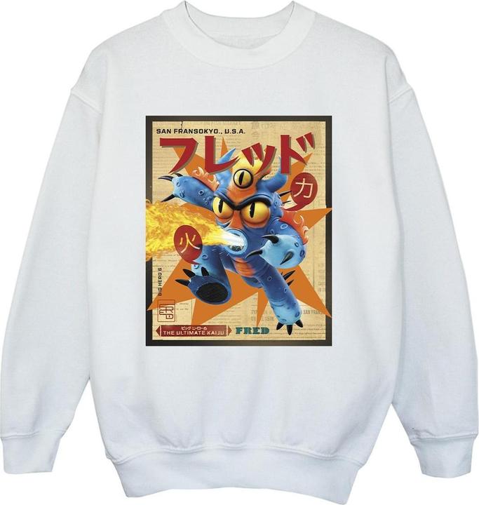 Disney Big Hero 6 Baymax Fred Newspaper Sweatshirt Jungen