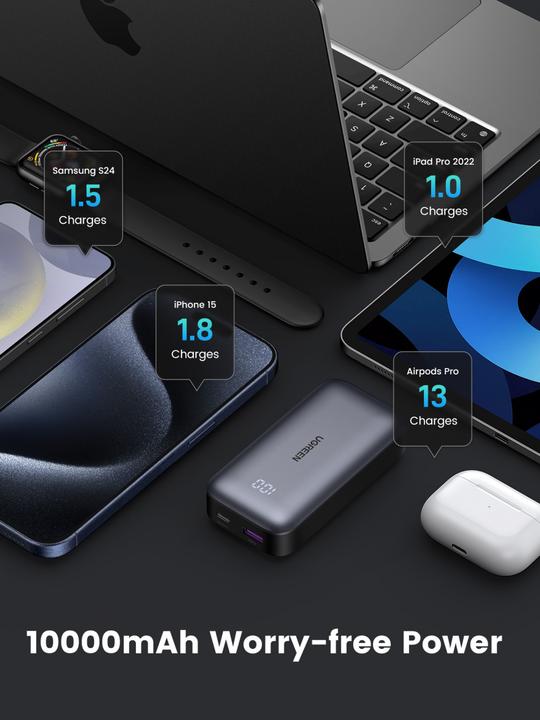 Productafbeelding Ugreen 10000mAh Mini Powerbank Snel Opladen 30W (10000 mAh, 30 W, 36 Wh)