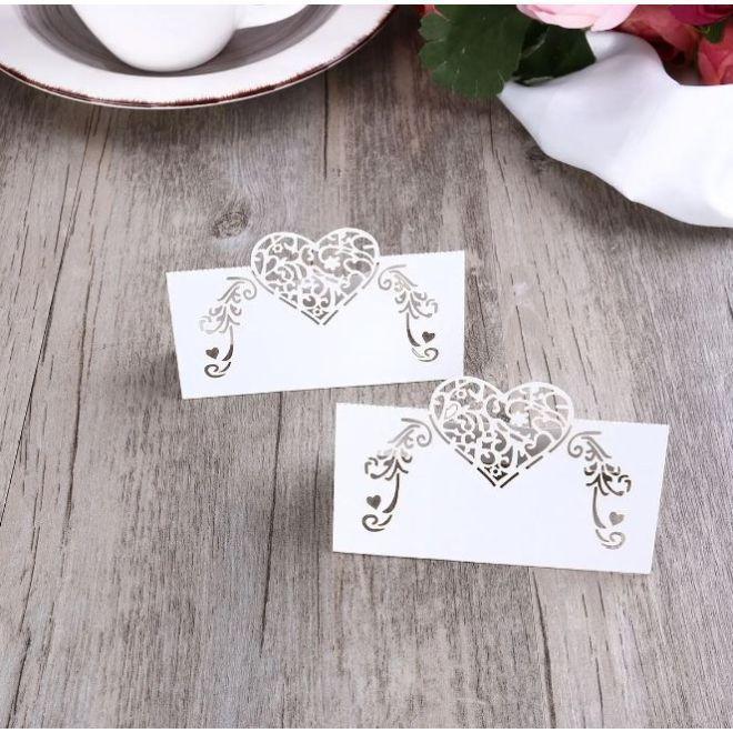 Produktbild MU Style Tischkarten Hochzeit 9x9 cm (50er Set)