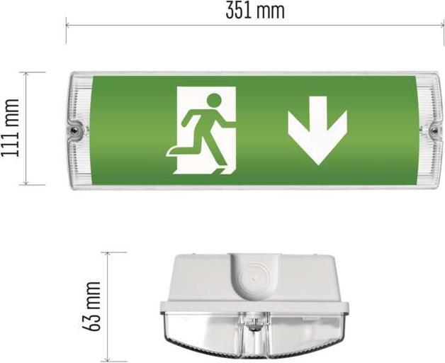 Actual product image Emos LED emergency light 3W 3H IP65
