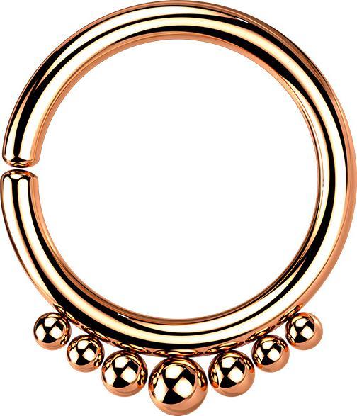 Immagine prodotto Star Piercing Anello Micro Piercing oro rosa sette palline (Acciaio chirurgico 316L, senza ottone)