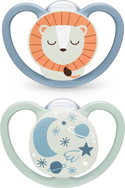 Productafbeelding NUK Fopspeen Lichtgevende fopspeen 2-pack Space Night - silicone 0-6 (2 x, tot 6 M.)