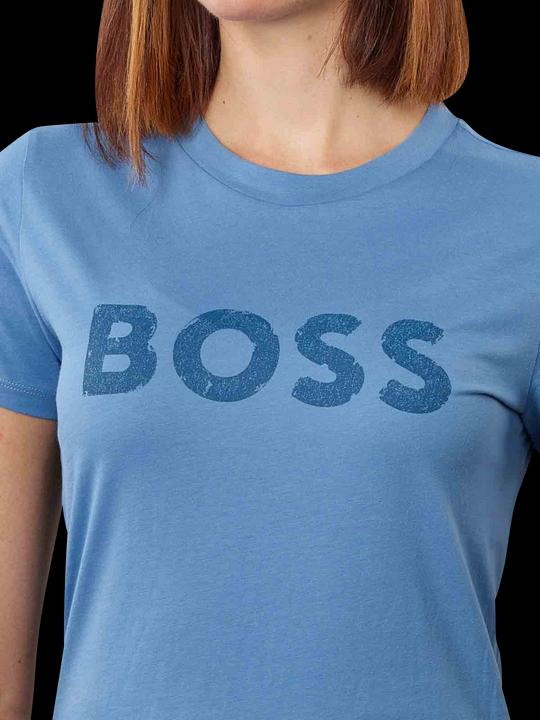Actual product image Hugo Boss Boss Orange Short Sleeve Elogo T-Shirt Crew Neck Open Blue (L)