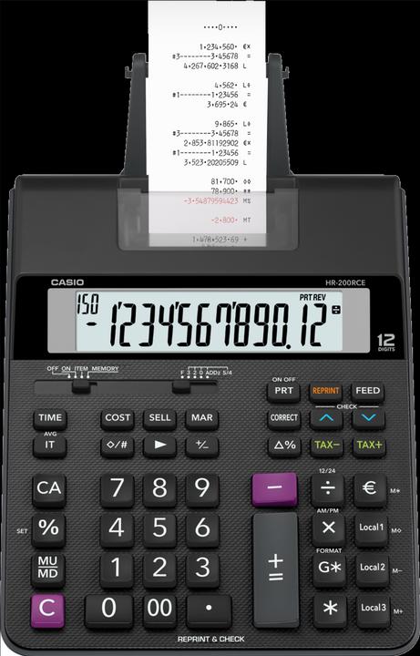 Actual product image Casio HR 200 RCE Printing Desktop Calculator (Batteries)